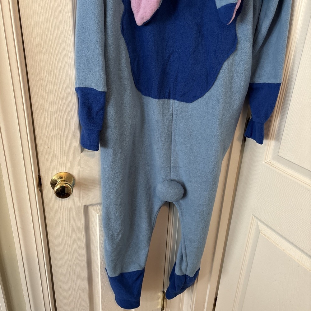 Disney Stitch Adult Blue Fleece One Piece Pajamas Costume Jumpsuit Womens Small - Picture 8 of 12